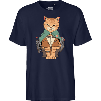 A Cat on Titans Fairtrade T-Shirt - navy