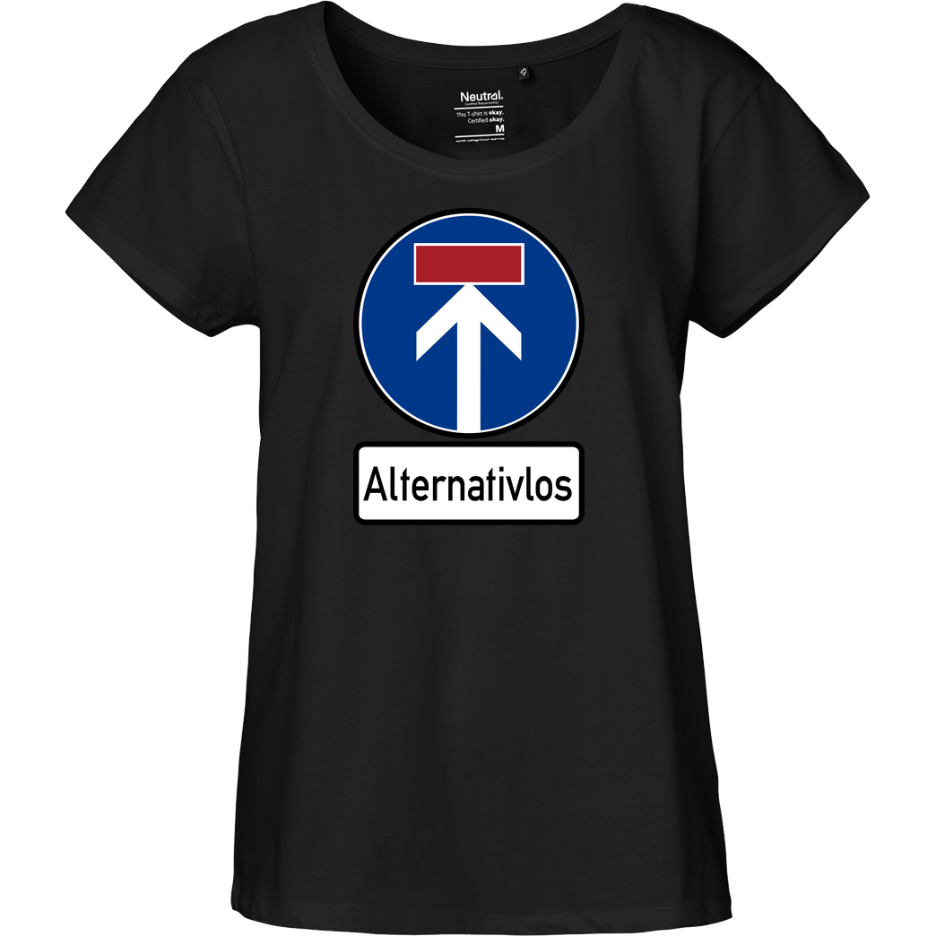 Alternativlos Alternativlos T-Shirt Fairtrade Loose Fit Girlie - schwarz