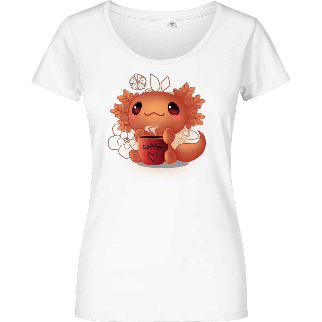 erion_designs Axolotl coffee T-Shirt Damenshirt weiss