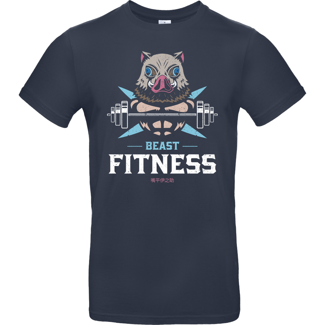 Logozaste Beast Fitness T-Shirt B&C EXACT 190 - Navy