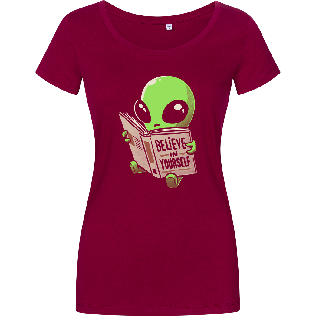 EduEly Believe in Yourself T-Shirt Damenshirt berry
