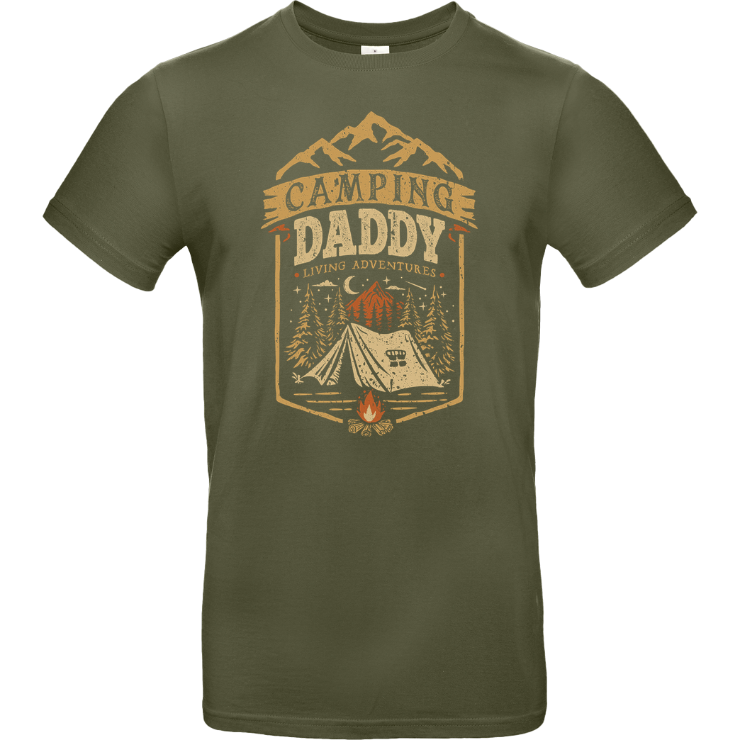 OlipopArt Camping Daddy T-Shirt B&C EXACT 190 - Khaki