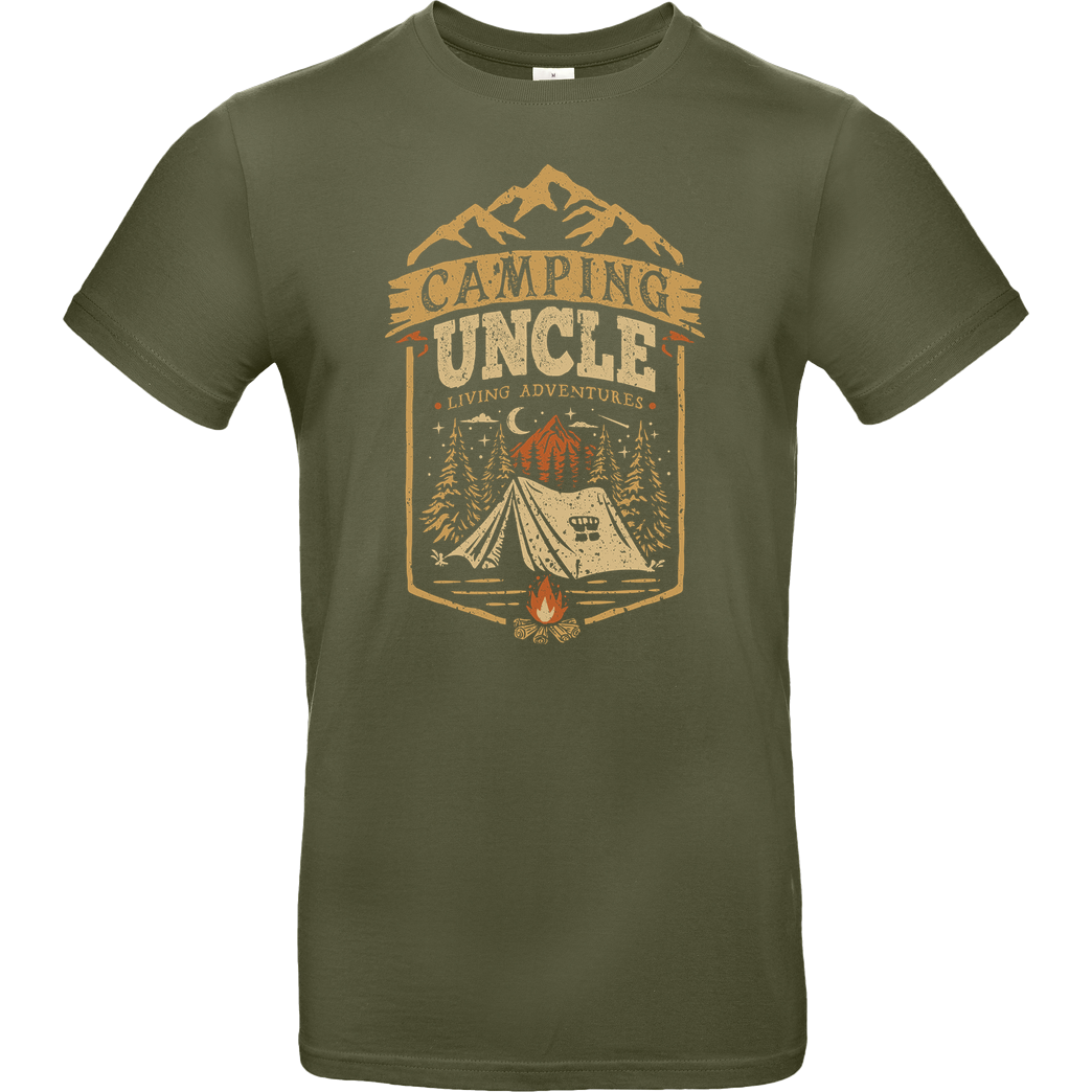 OlipopArt Camping Uncle T-Shirt B&C EXACT 190 - Khaki