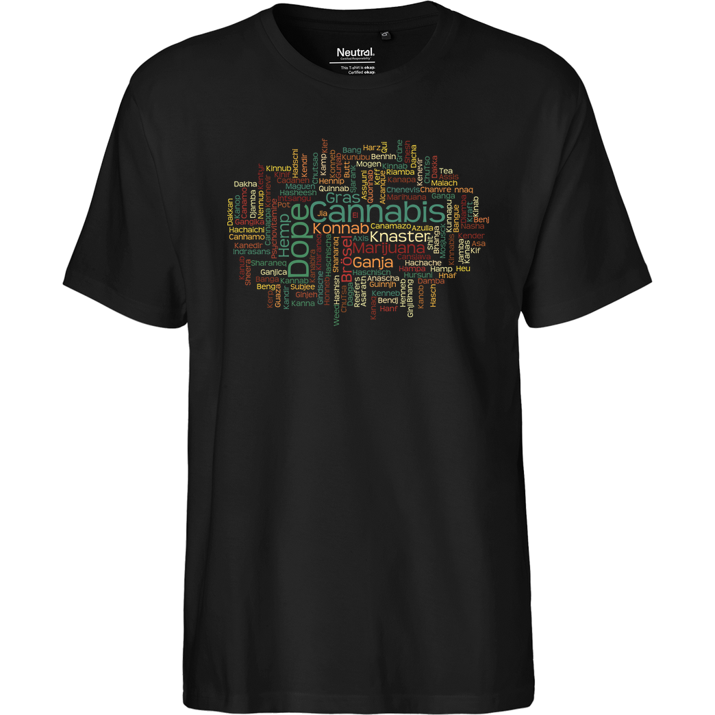 dynamitfrosch Cannabis Cloud T-Shirt Fairtrade T-Shirt - schwarz