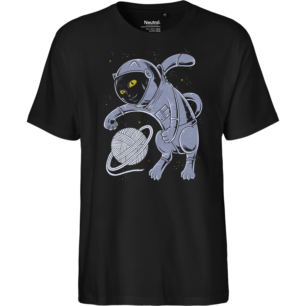 Umberto Vicente Catstronaut T-Shirt Fairtrade T-Shirt - schwarz