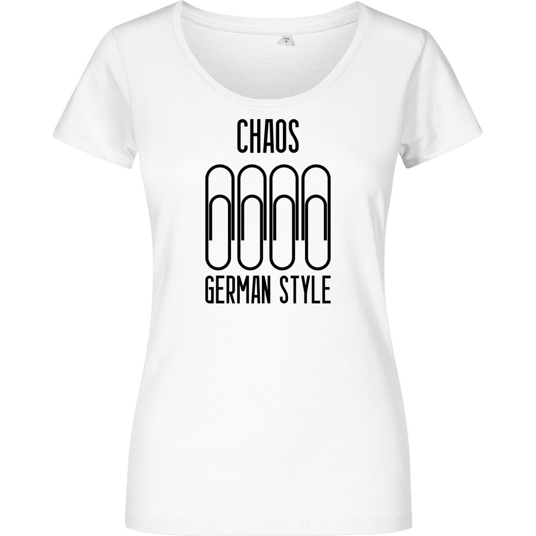 dynamitfrosch Chaos German Style T-Shirt Damenshirt weiss