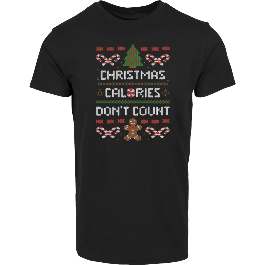 EduEly Christmas Calories Don't Count T-Shirt Hausmarke T-Shirt  - Schwarz