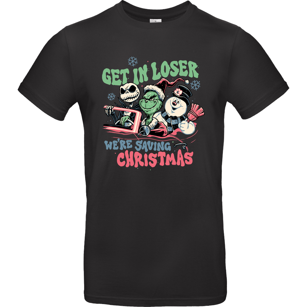 Momma Gorilla Christmas Losers T-Shirt B&C EXACT 190 - Schwarz