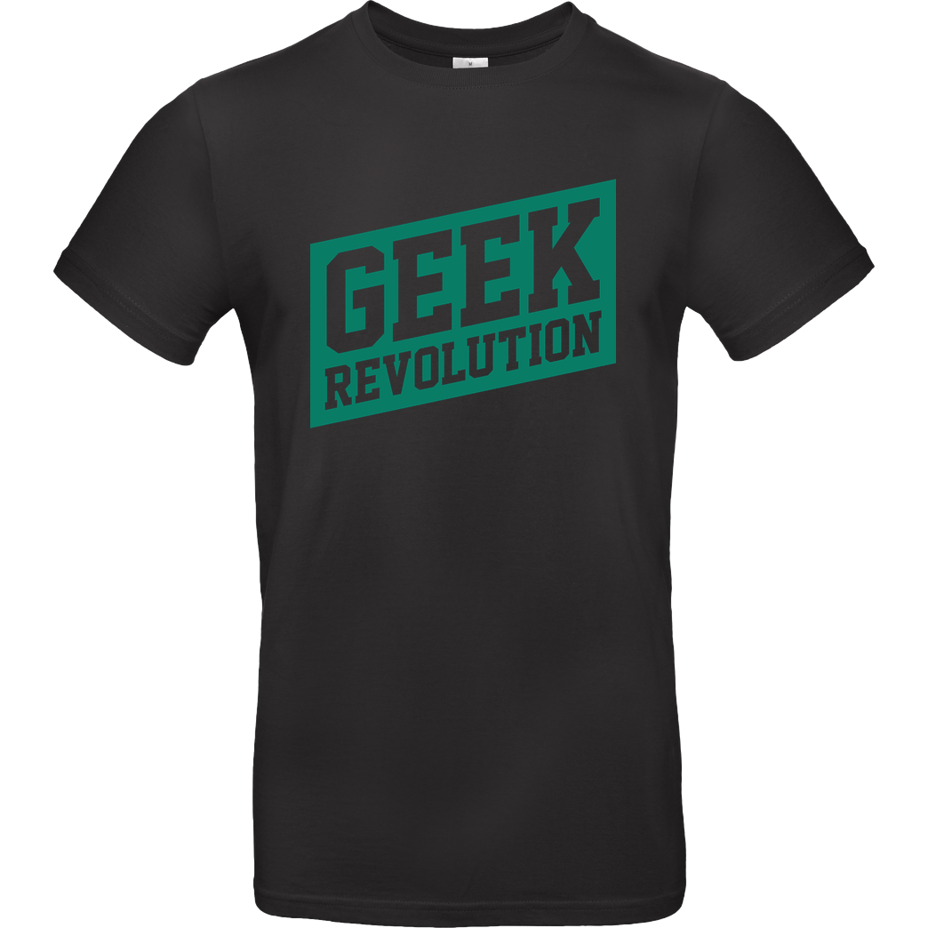 Geek Revolution College Script T-Shirt B&C EXACT 190 - Schwarz
