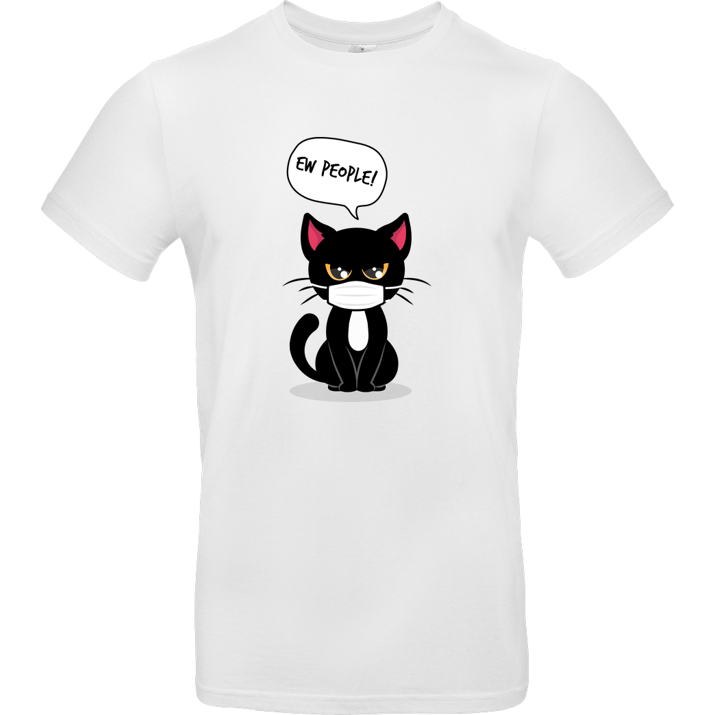 Spacecat Corona Katze T-Shirt B&C EXACT 190 - Weiß