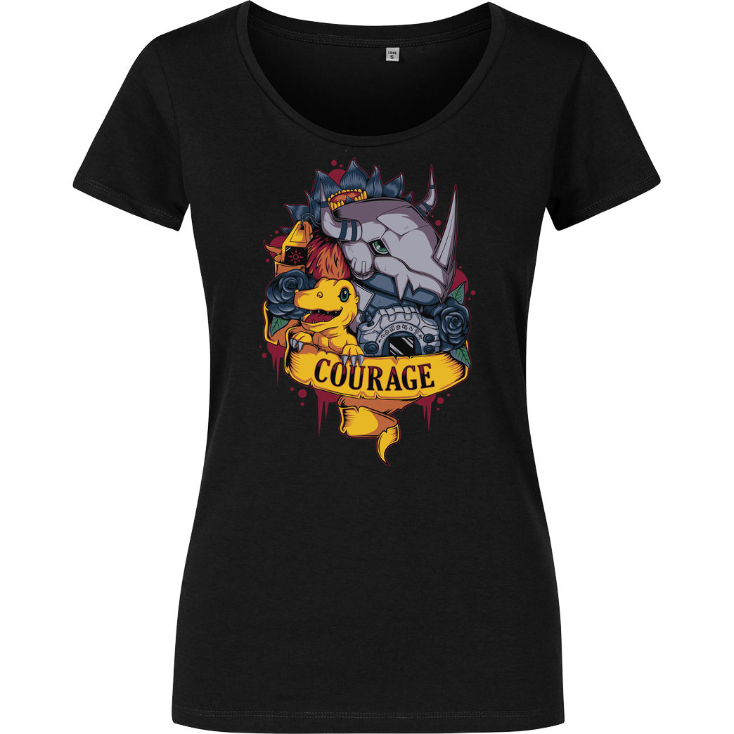 Typhoonic Courage T-Shirt Damenshirt schwarz