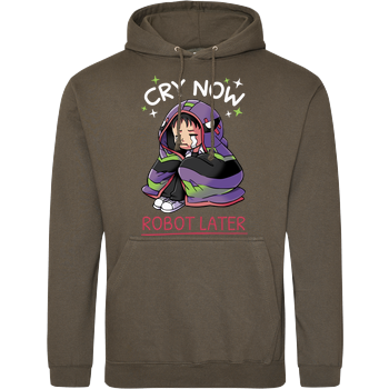 Cry Now, Robot Later JH Hoodie - Khaki