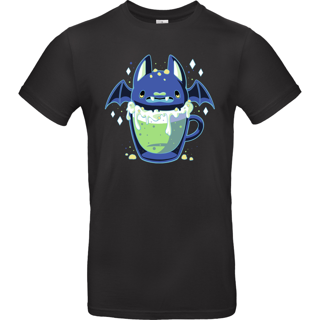 xMorfina Cute Bat Drink T-Shirt B&C EXACT 190 - Schwarz