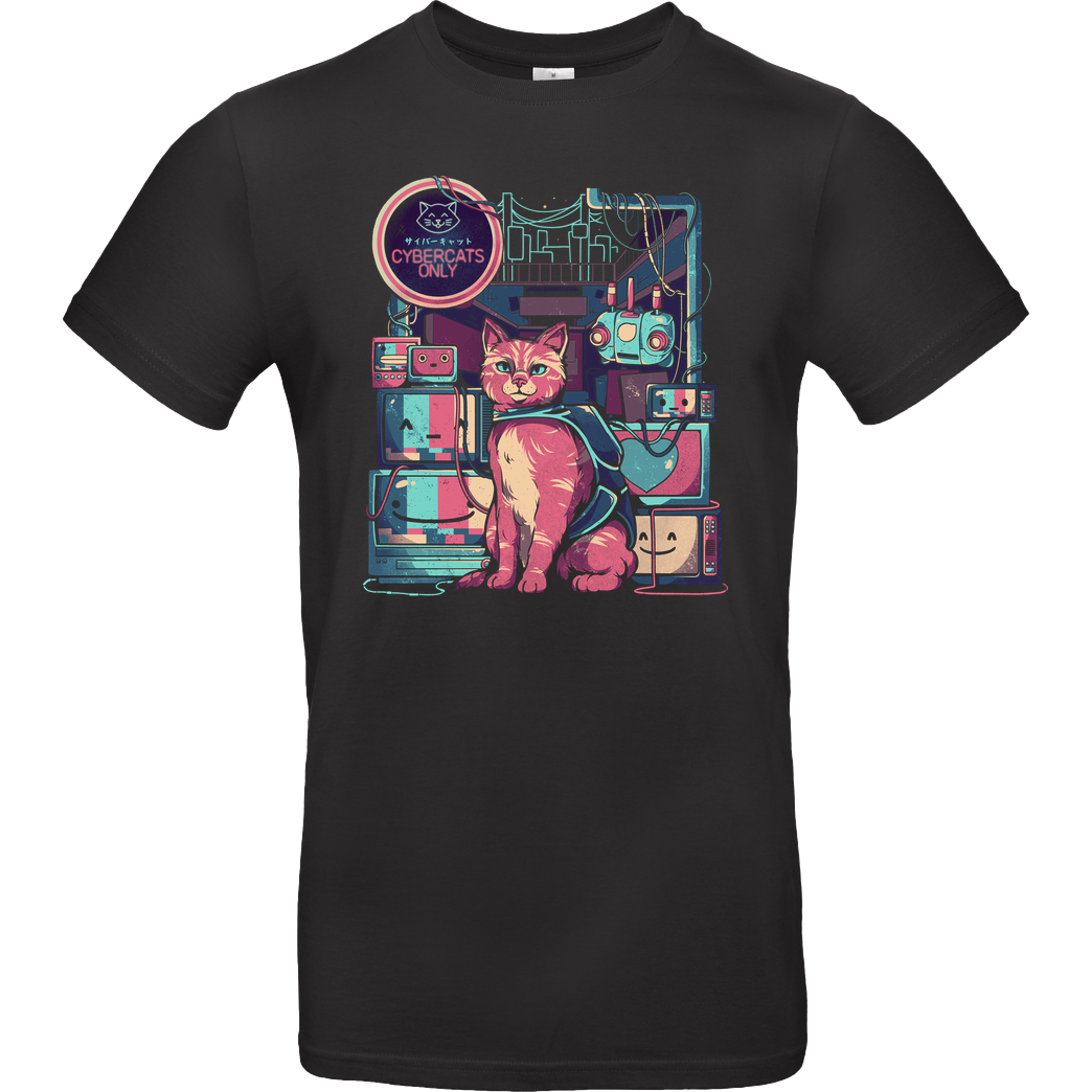 EduEly Cybercats Only T-Shirt B&C EXACT 190 - Schwarz