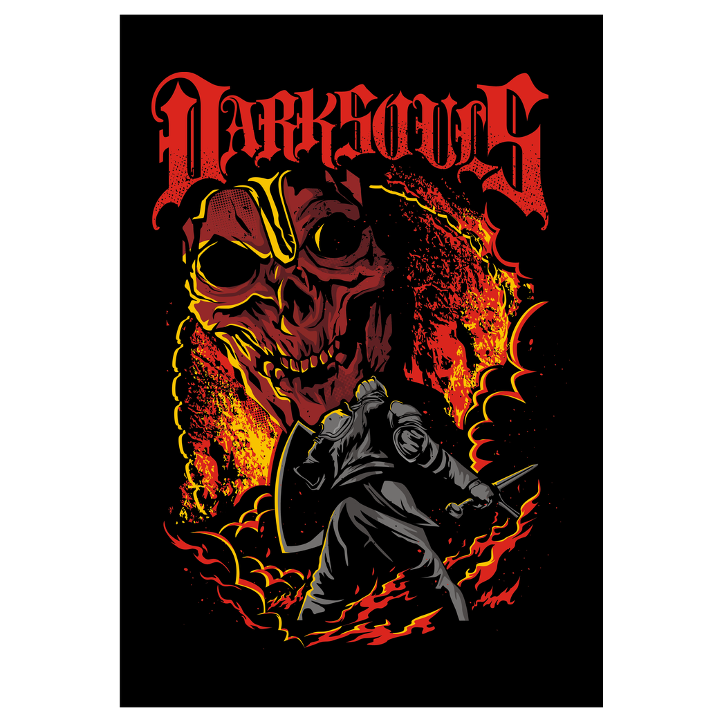 Draculabyte Dark Metal Souls Druck Kunstdruck schwarz