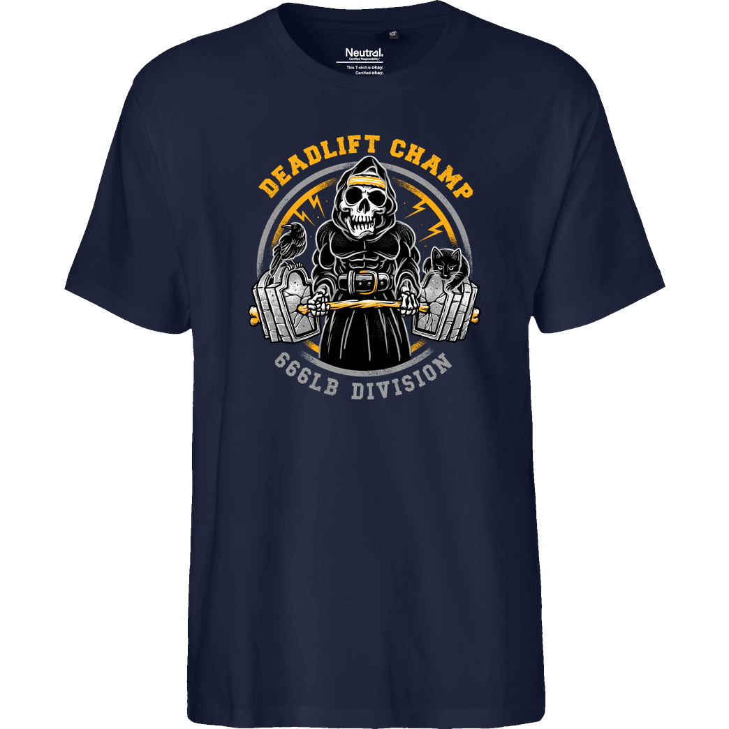 glitchygorilla Deadlift Champ T-Shirt Fairtrade T-Shirt - navy