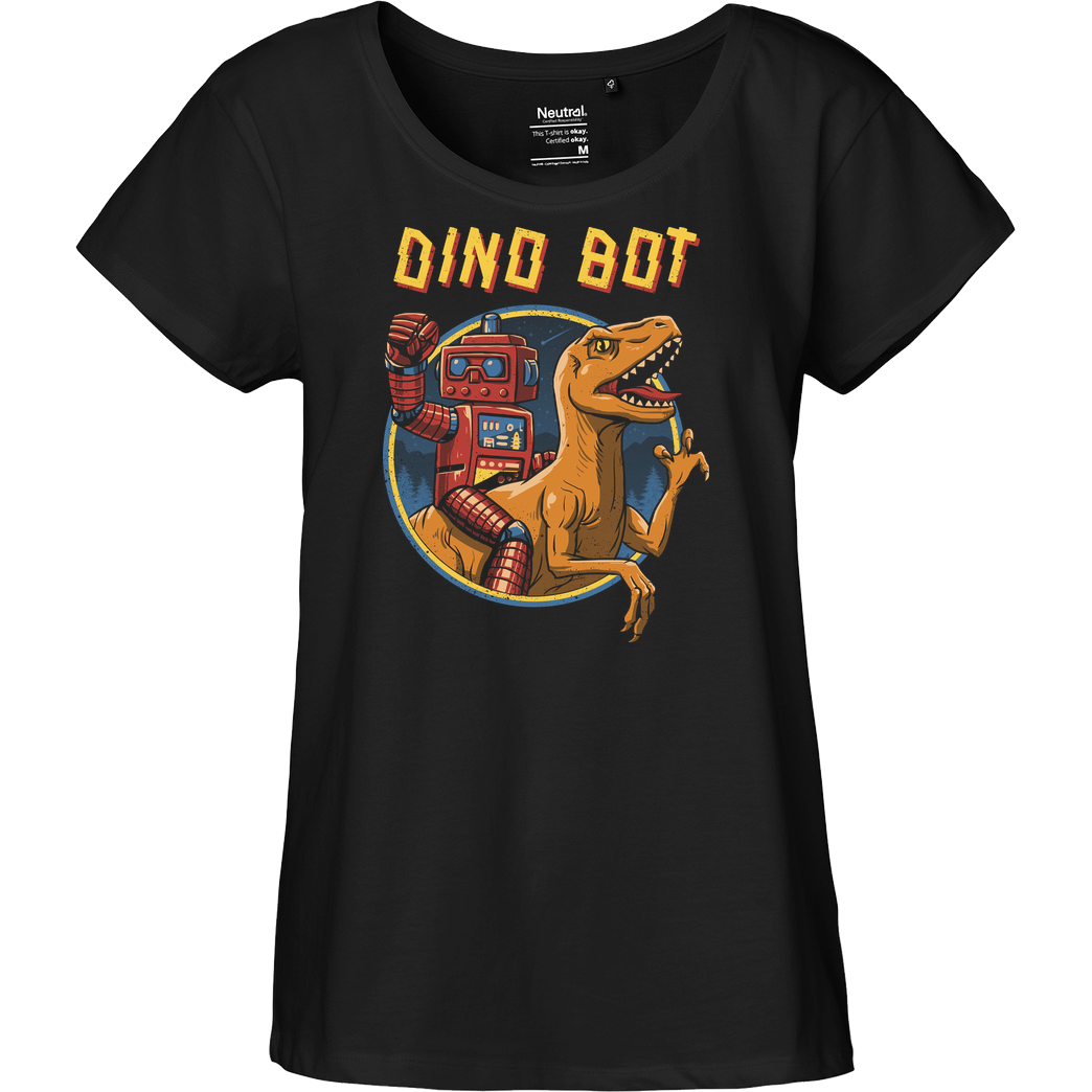 Vincent Trinidad Dino Bot T-Shirt Fairtrade Loose Fit Girlie - schwarz