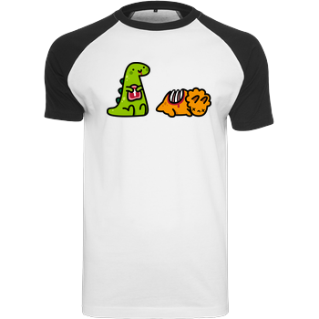 Dino Nom Raglan-Shirt weiß