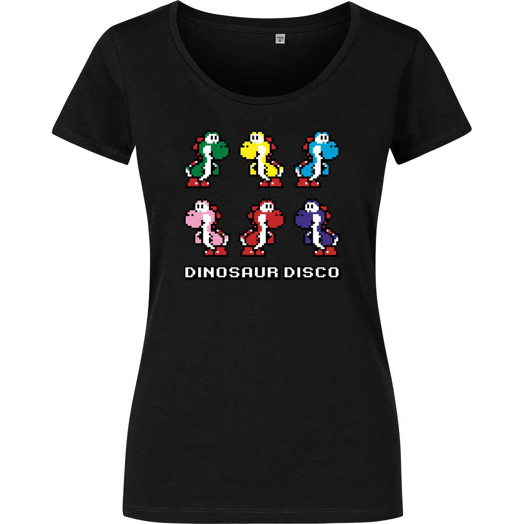 Geek Revolution Dinosaur Disco T-Shirt Damenshirt schwarz