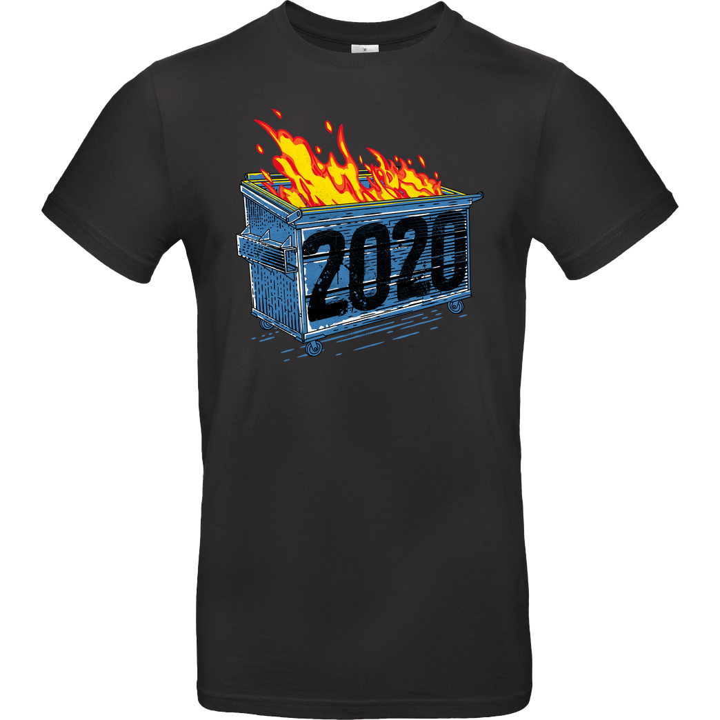 Rocketman Dumpster Fire 2020 T-Shirt B&C EXACT 190 - Schwarz