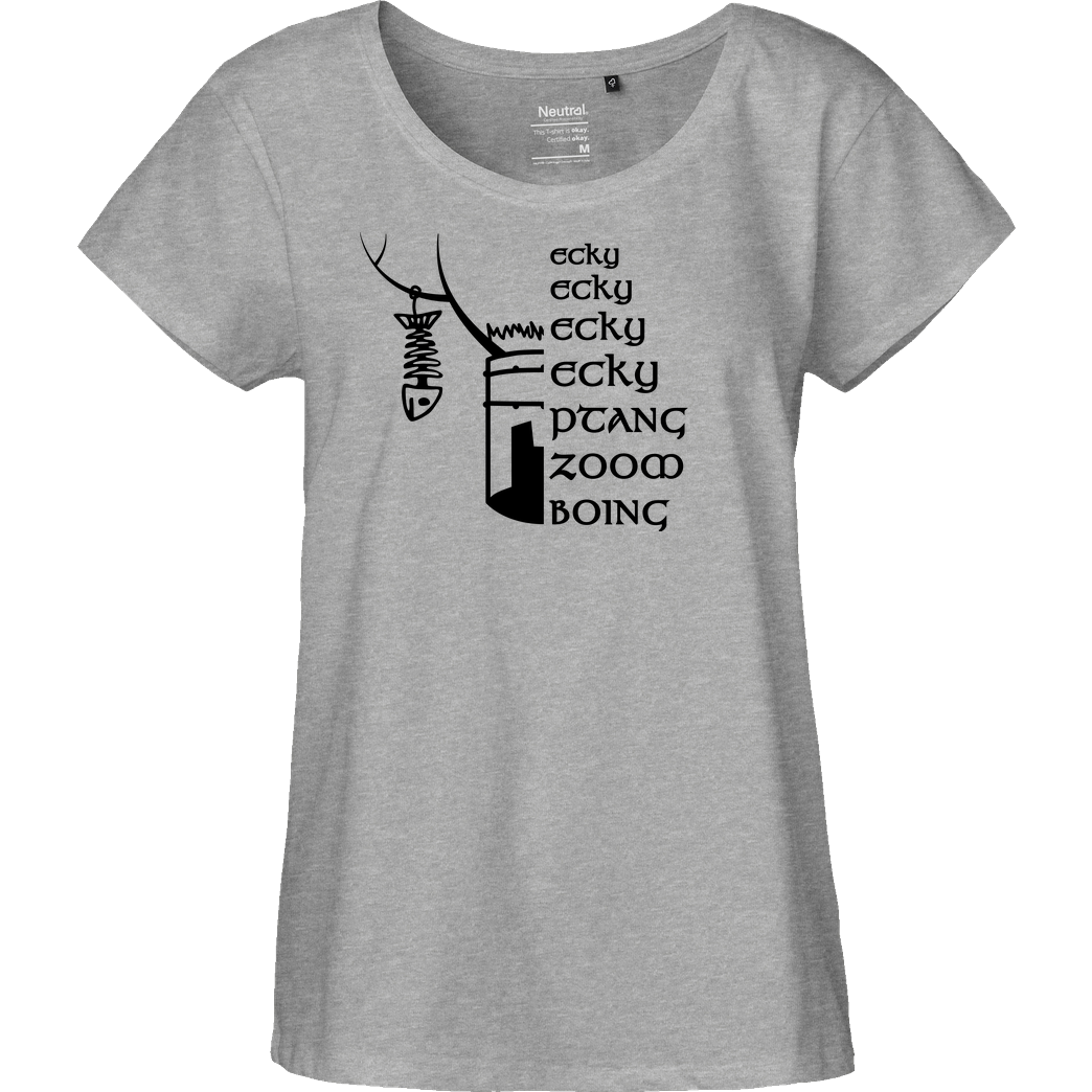 dynamitfrosch Ecky Ecky T-Shirt Fairtrade Loose Fit Girlie - heather grey