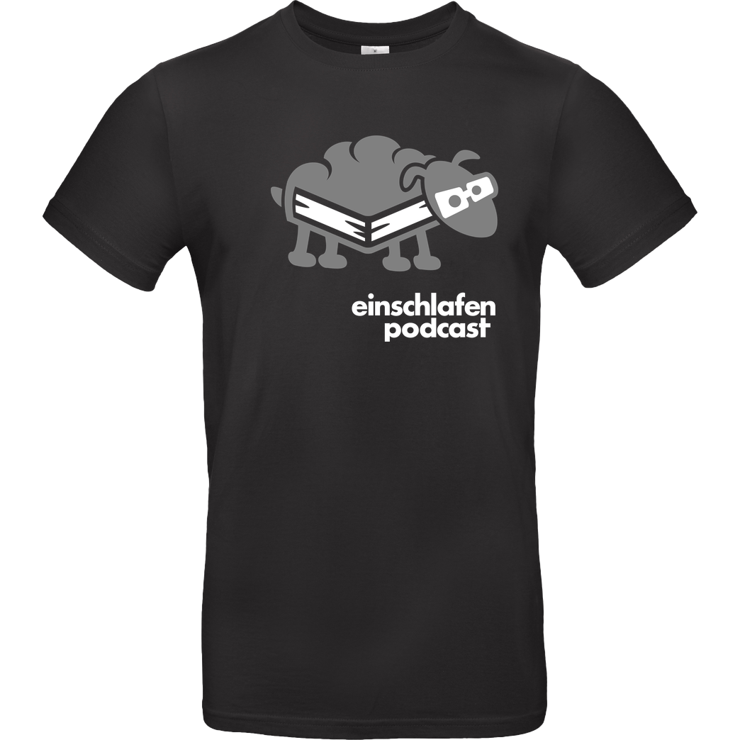 Einschlafen Podcast Einschlafen Podcast - Schaf T-Shirt B&C EXACT 190 - Schwarz