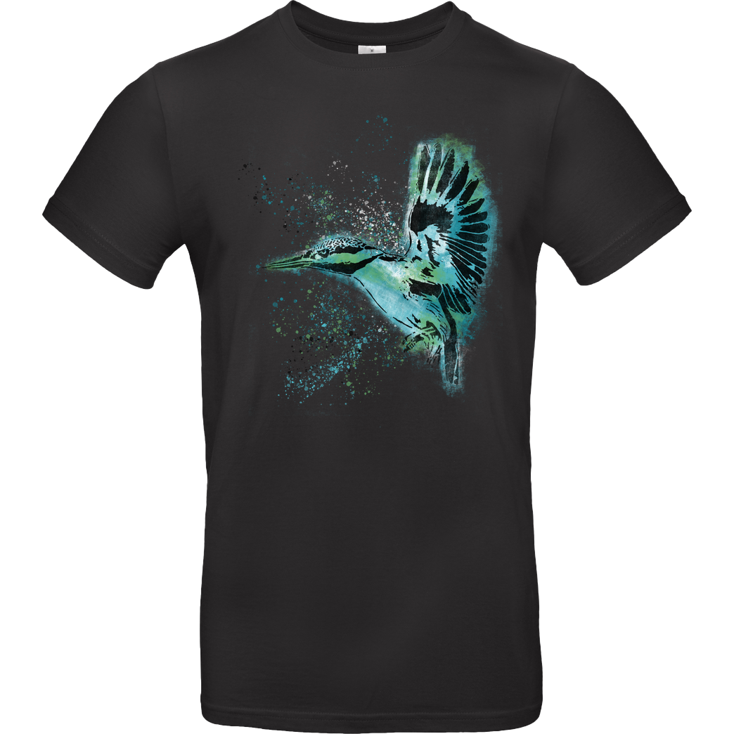 Falschparka Eisvogel /  Kingfisher T-Shirt B&C EXACT 190 - Schwarz