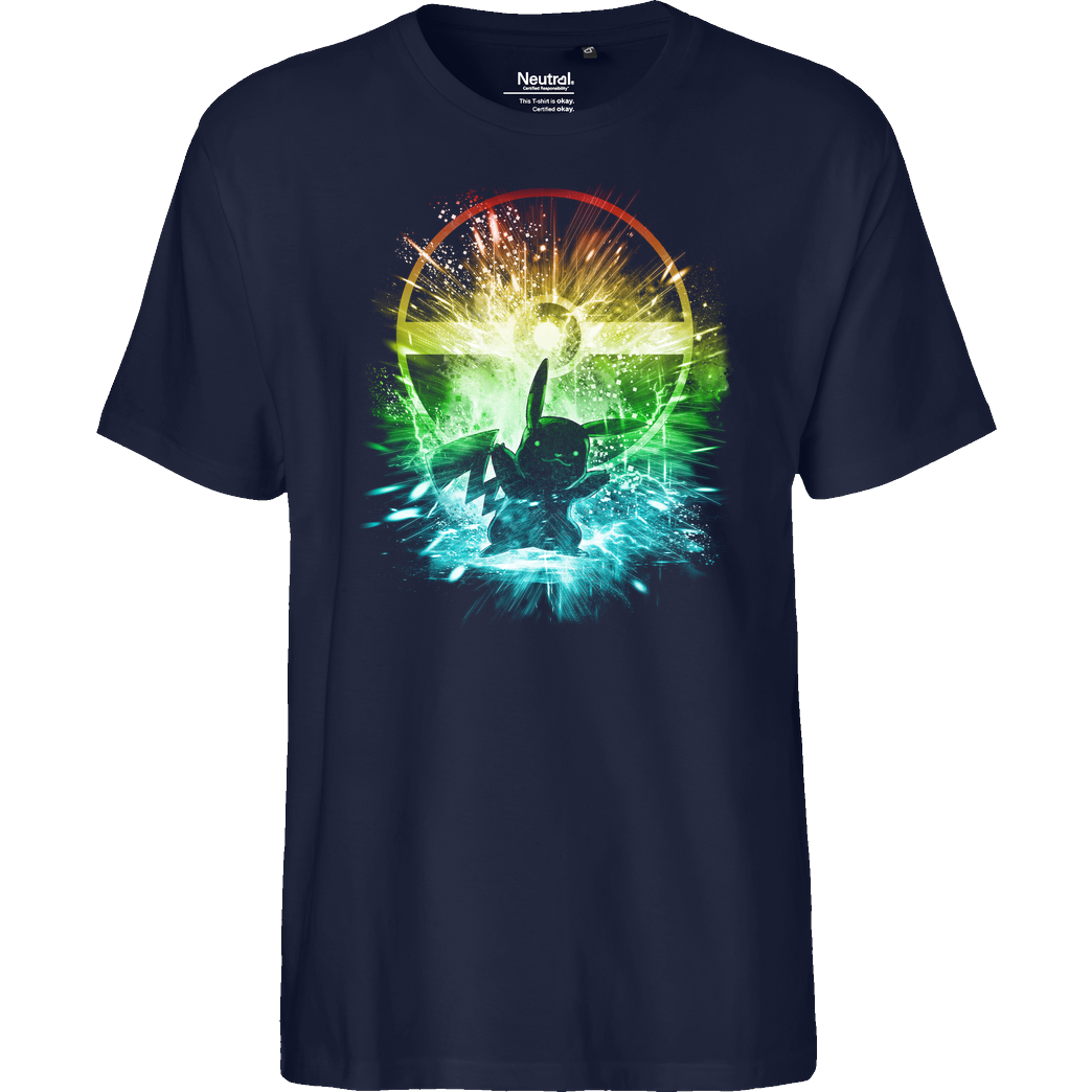 kharmazero Electrical Storm T-Shirt Fairtrade T-Shirt - navy