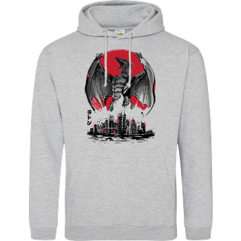 Fire Pteranodon Attack JH Hoodie - Heather Grey