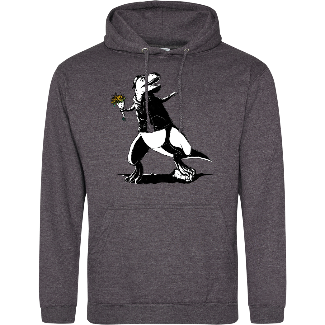 Pigboom Flower Thrower Dino Sweatshirt JH Hoodie - Dark heather grey