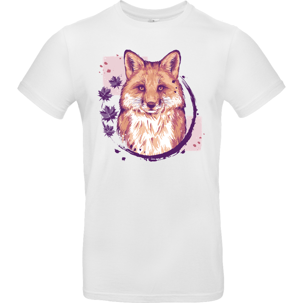 xMorfina Fox Painting T-Shirt B&C EXACT 190 - Weiß