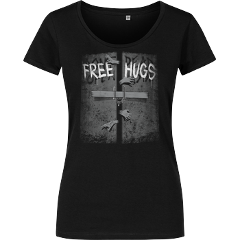 Free hugs inside Damenshirt schwarz