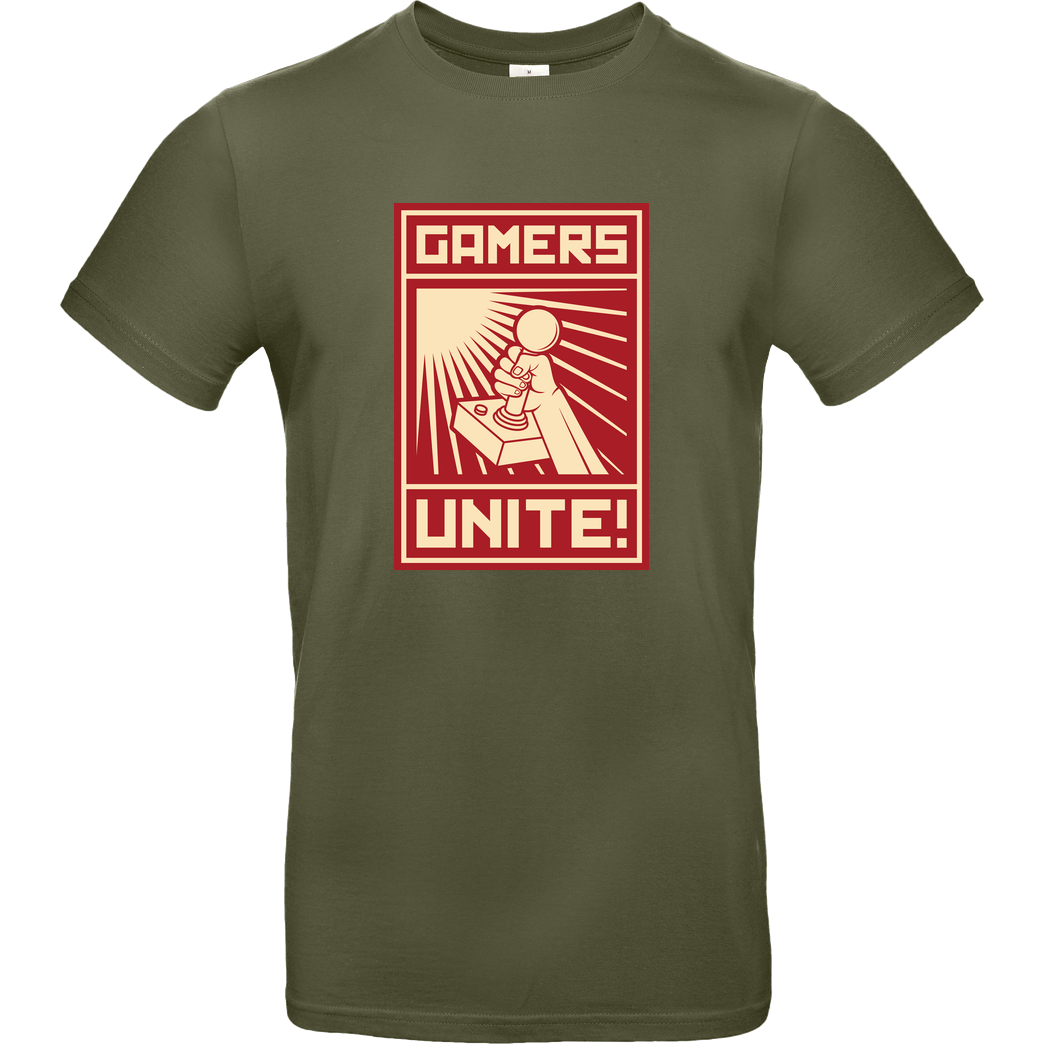 Geek Revolution Gamers Unite T-Shirt B&C EXACT 190 - Khaki