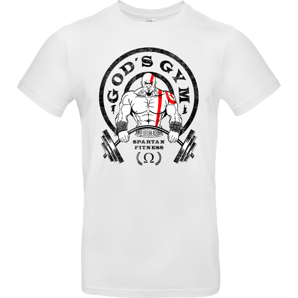 ddjvigo Gods Gym T-Shirt B&C EXACT 190 - Weiß