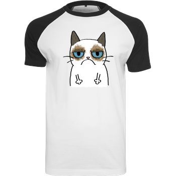 Grumpy Cat Raglan-Shirt weiß