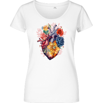 Heart and Flower Damenshirt weiss