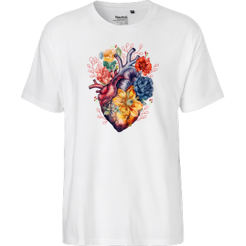 Heart and Flower Fairtrade T-Shirt - weiß