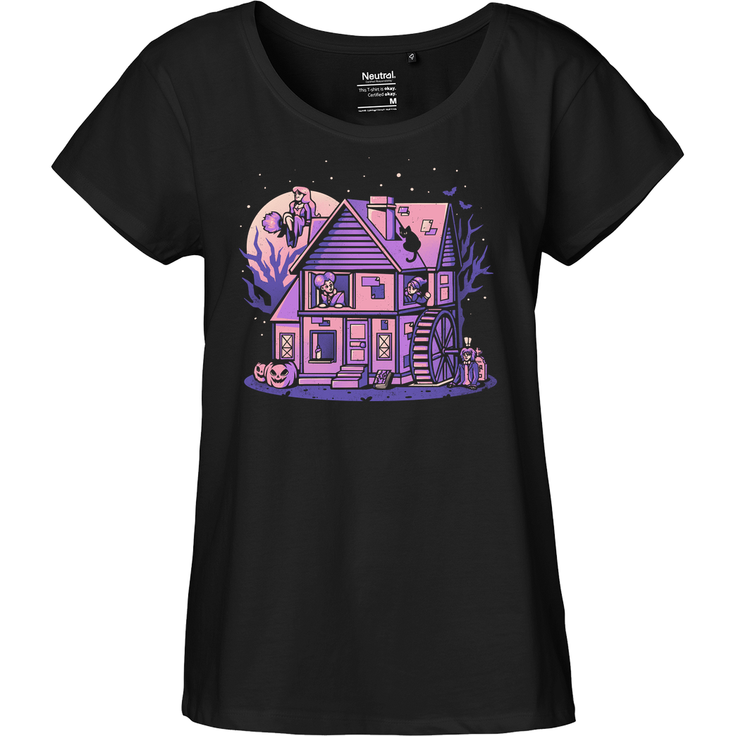 EduEly Hocus Pocus House T-Shirt Fairtrade Loose Fit Girlie - schwarz