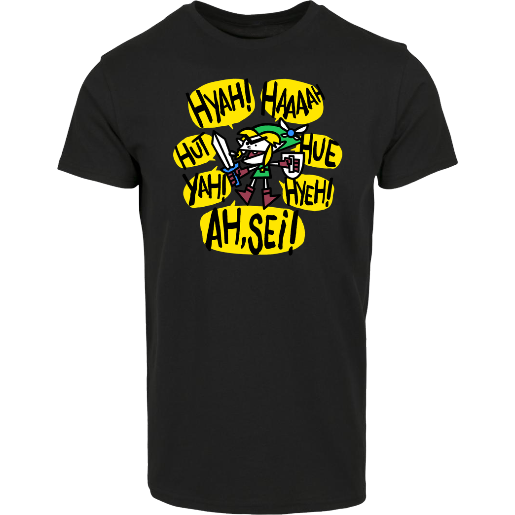 Demonigote Shirts Hyah! T-Shirt Hausmarke T-Shirt  - Schwarz