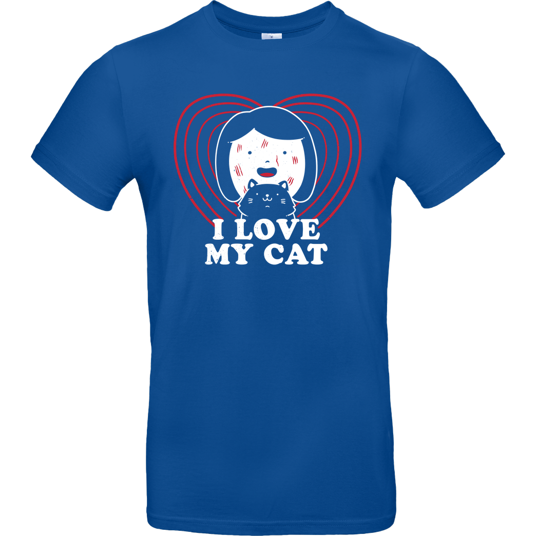 EduEly I Love my Cat T-Shirt B&C EXACT 190 - Royal