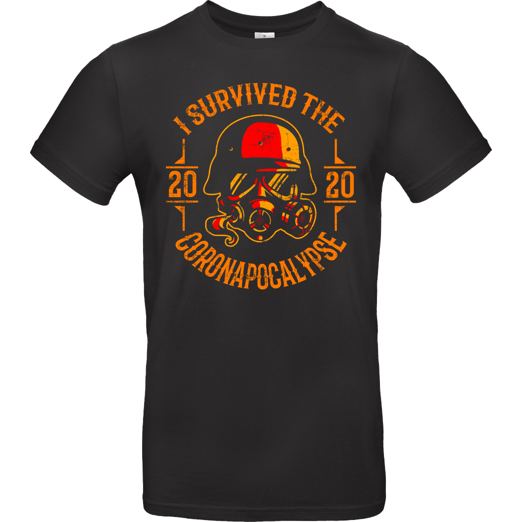 Punksthetic Art I Survived Coronapocalypse T-Shirt B&C EXACT 190 - Schwarz