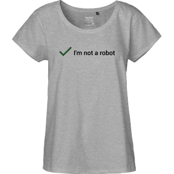 I'm not a Robot Fairtrade Loose Fit Girlie - heather grey