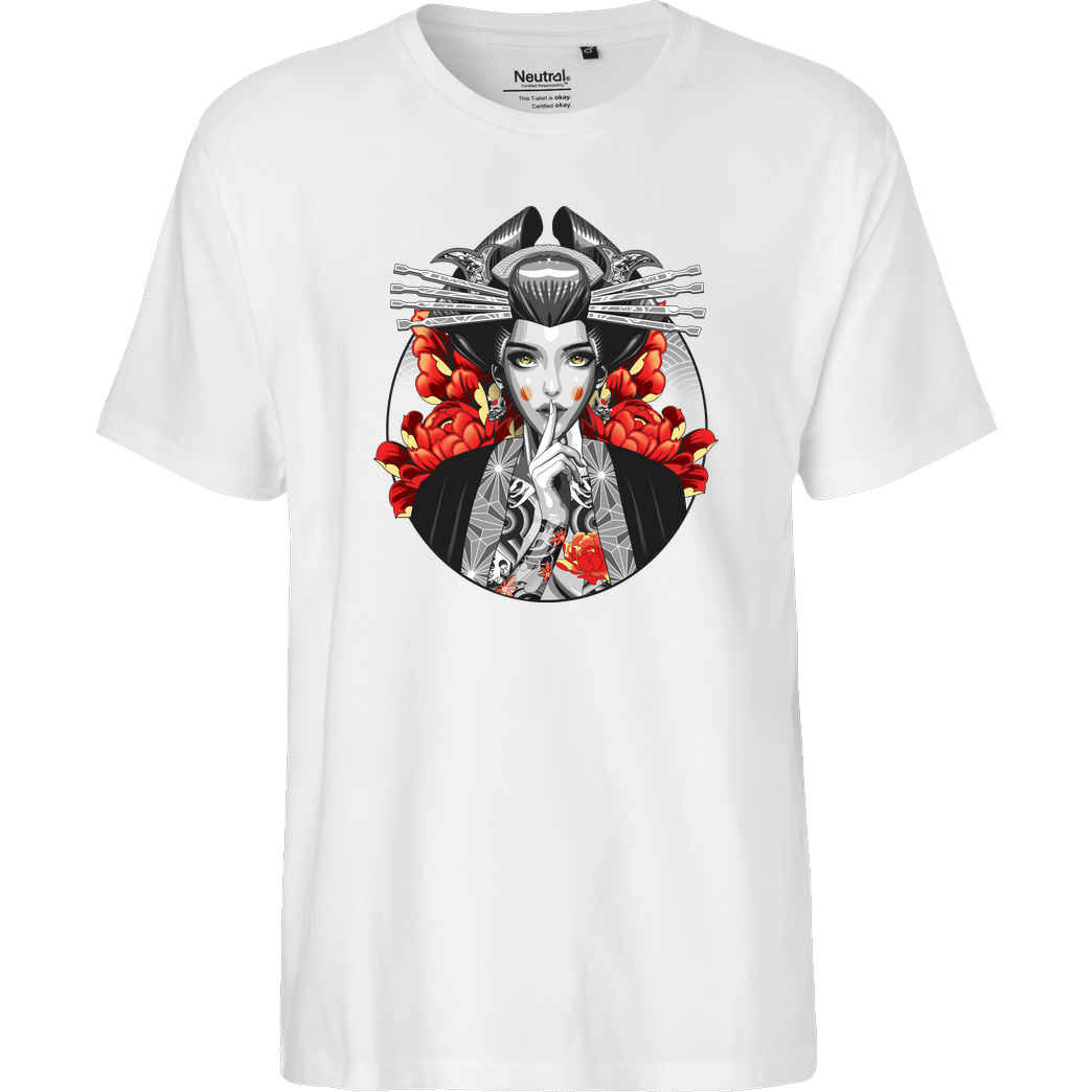 Heymoonly Irezumi Geisha II T-Shirt Fairtrade T-Shirt - weiß
