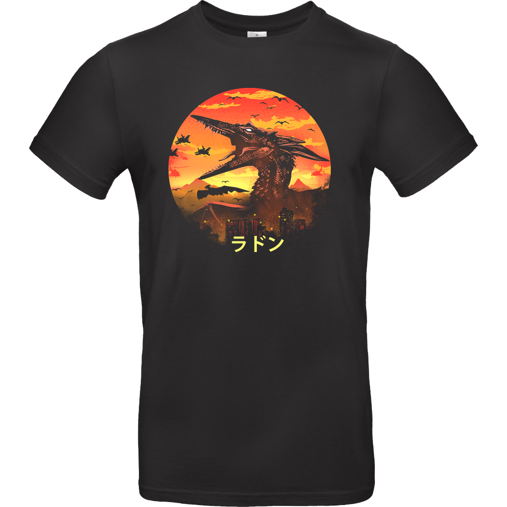Dandingeroz Kaiju Rodan T-Shirt B&C EXACT 190 - Schwarz