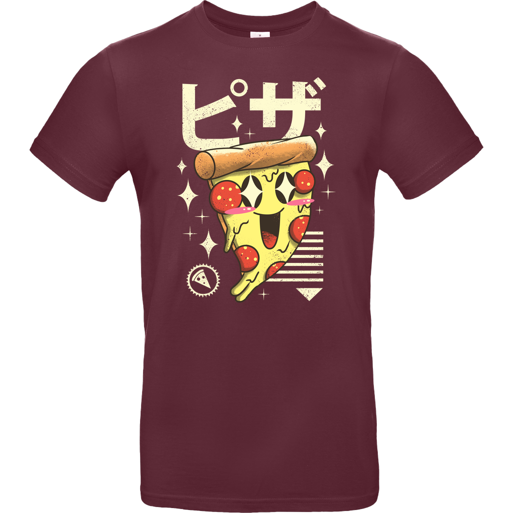 Vincent Trinidad Kawaii Pizza T-Shirt B&C EXACT 190 - Bordeaux