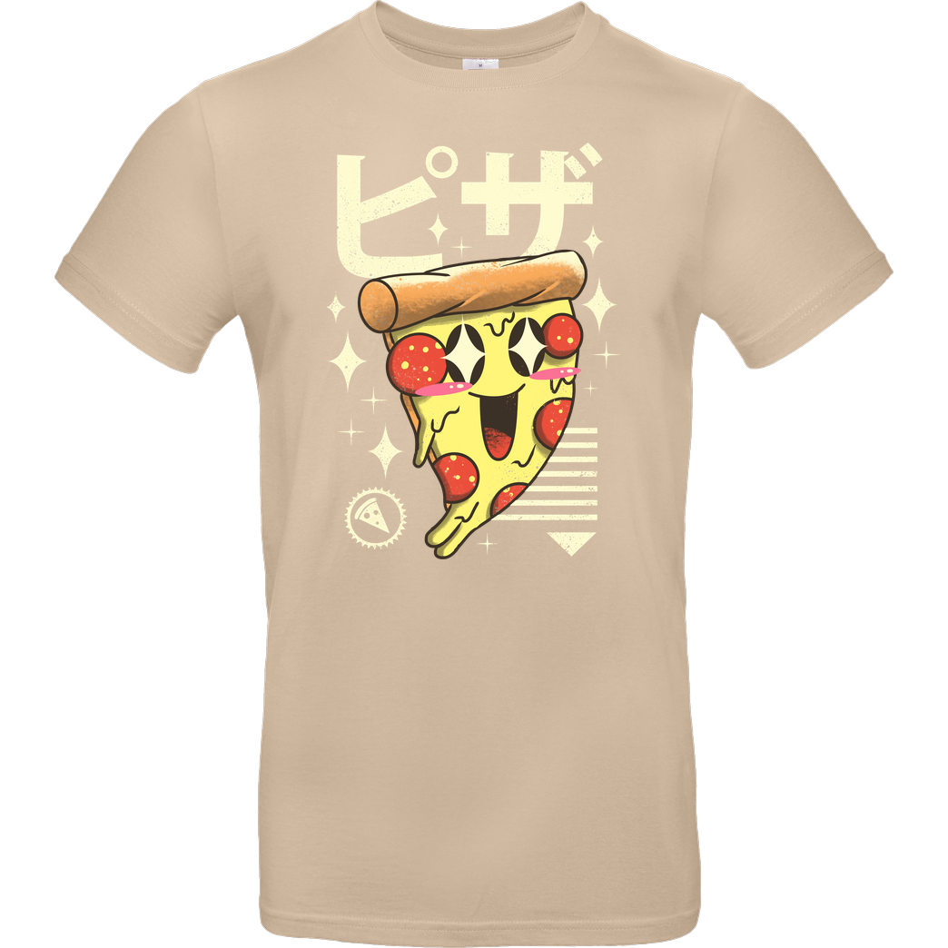 Vincent Trinidad Kawaii Pizza T-Shirt B&C EXACT 190 - Sand