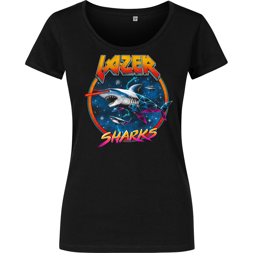Vincent Trinidad Lazer Sharks T-Shirt Damenshirt schwarz