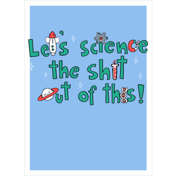 Let's science! Kunstdruck hellblau