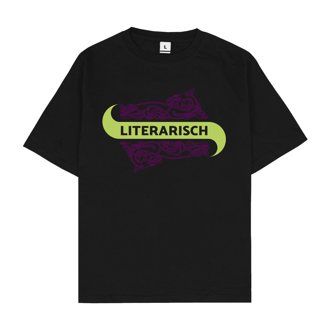 Zufallsshirt literarisch T-Shirt Oversize T-Shirt - Schwarz