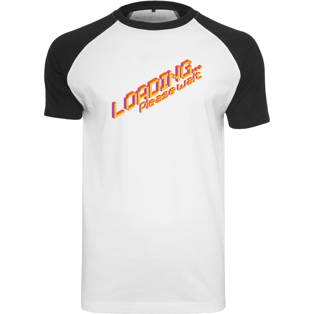 Luma_Colors Loading please wait T-Shirt Raglan-Shirt weiß